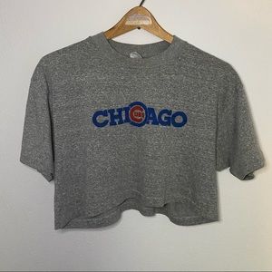 Chicago Cubs  grey crop top size XL